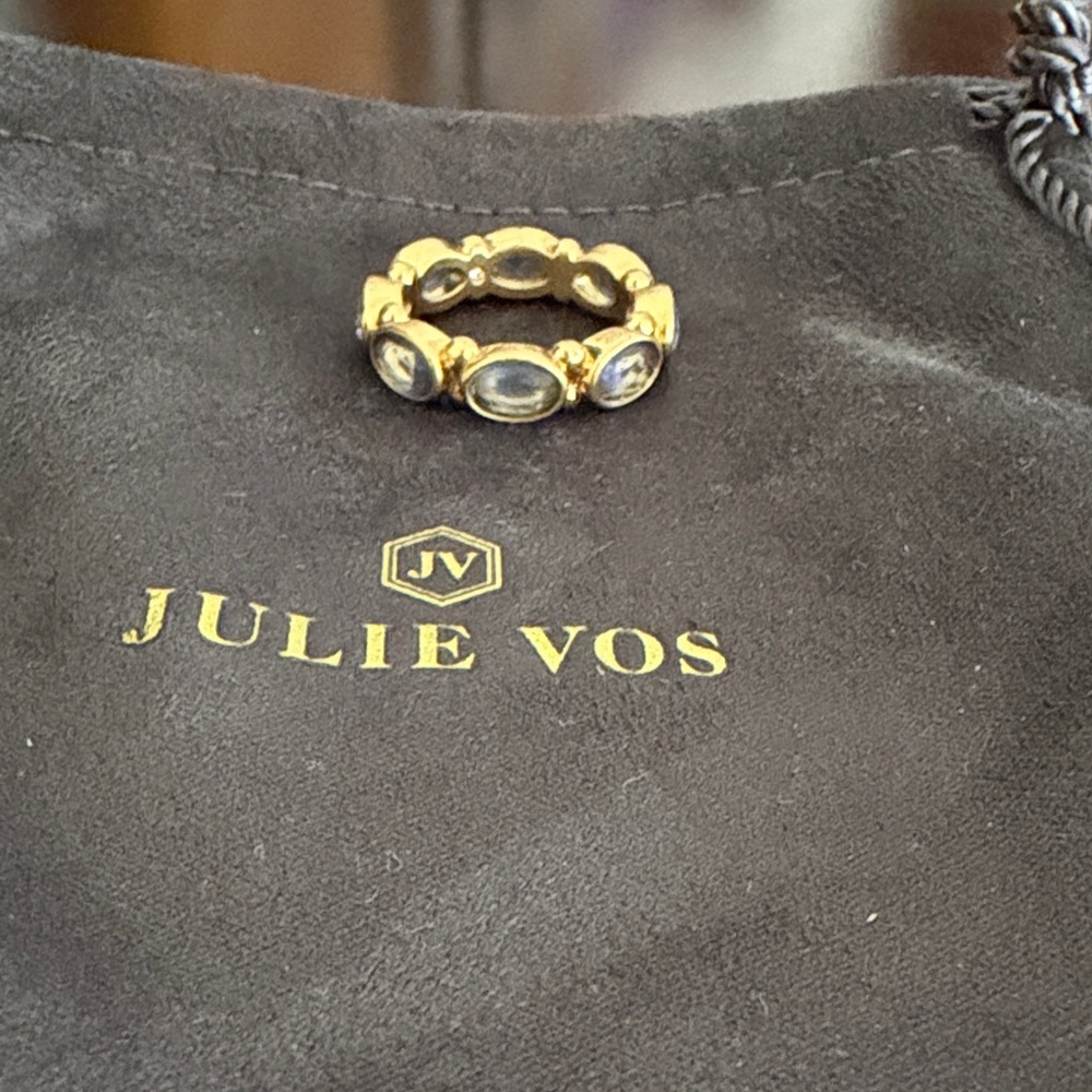 Julie Vos Gold Ring with Blue Accents